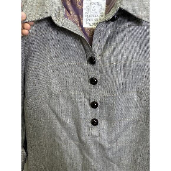 A Della Dress Suit Dress S Gray Tweed 100% Wool Old Money Preppy Romantic - Picture 5 of 10